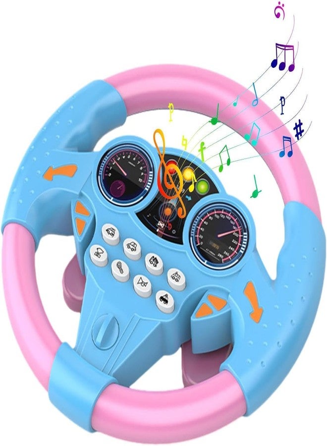lizepto Kids Driving Steering Wheel Funny Interactive Driving Wheel with Music (New Pink) - Image 4
